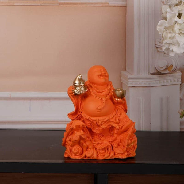 Showpieces - Fengshui Prosperity Laughing Buddha - Orange
