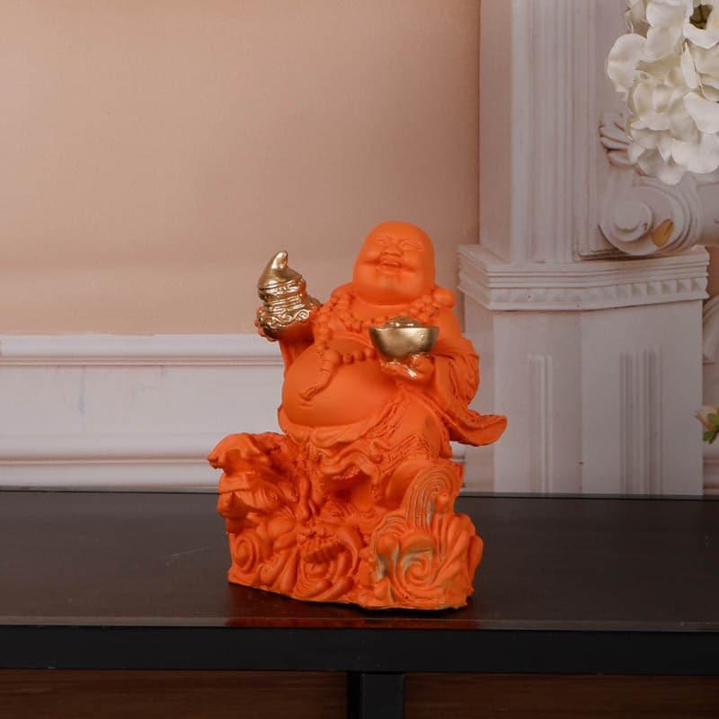 Showpieces - Fengshui Prosperity Laughing Buddha - Orange