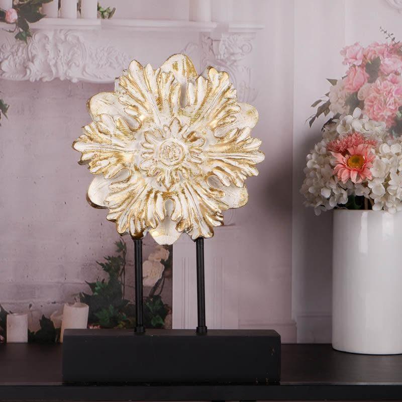 Buy Floral Grandeur Showpiece - White & Gold Showpieces from Vaaree