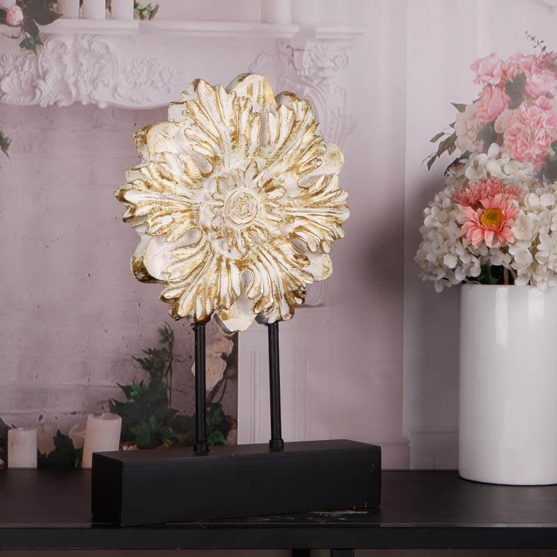 Buy Floral Grandeur Showpiece - White & Gold Showpieces from Vaaree