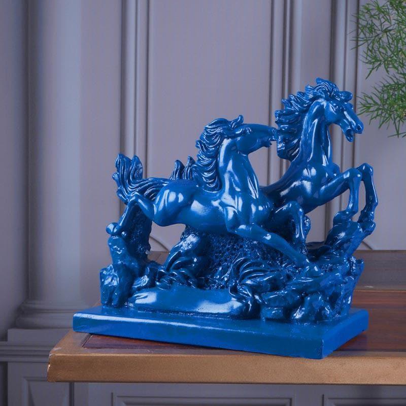 Buy Galloping Stallion Showpiece - Blue Showpieces from Vaaree