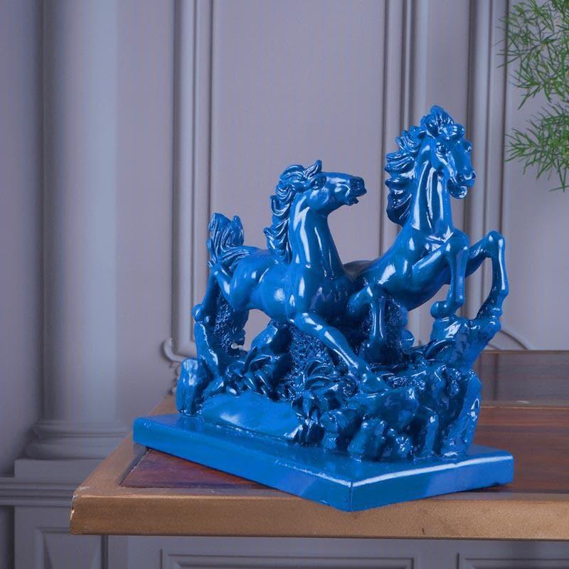 Buy Galloping Stallion Showpiece - Blue Showpieces from Vaaree