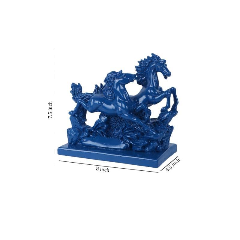 Buy Galloping Stallion Showpiece - Blue Showpieces from Vaaree