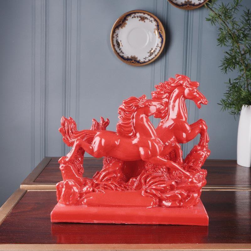 Buy Galloping Stallion Showpiece - Red Showpieces from Vaaree