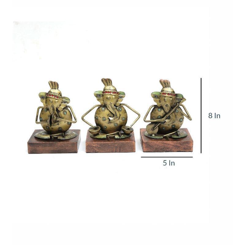 Buy Ganesha Musical Showpiece - Set Of Three Showpiece from Vaaree