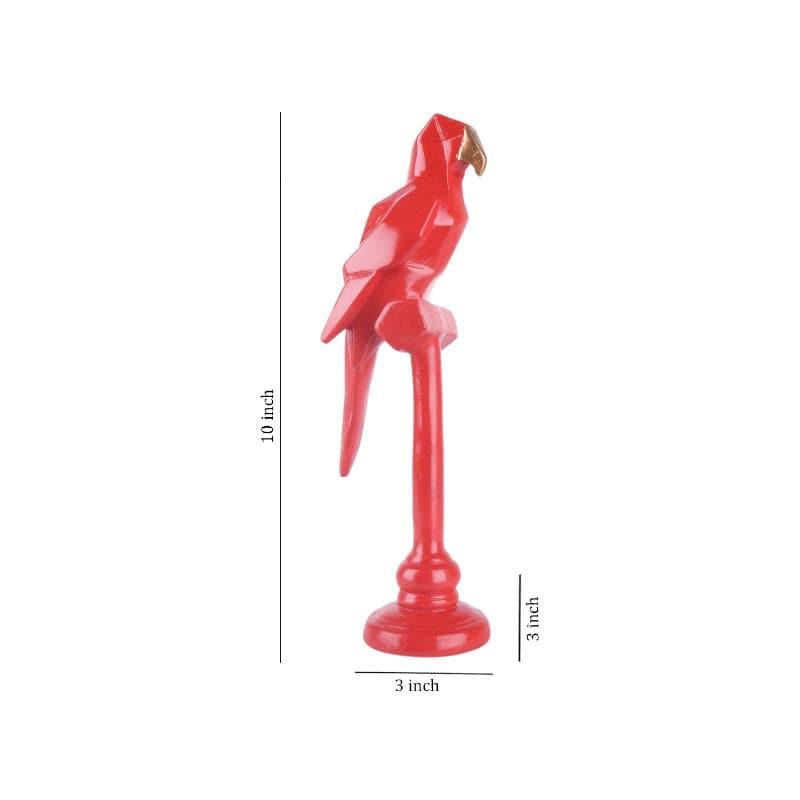 Showpieces - Geometro Parrot Showpiece - Red