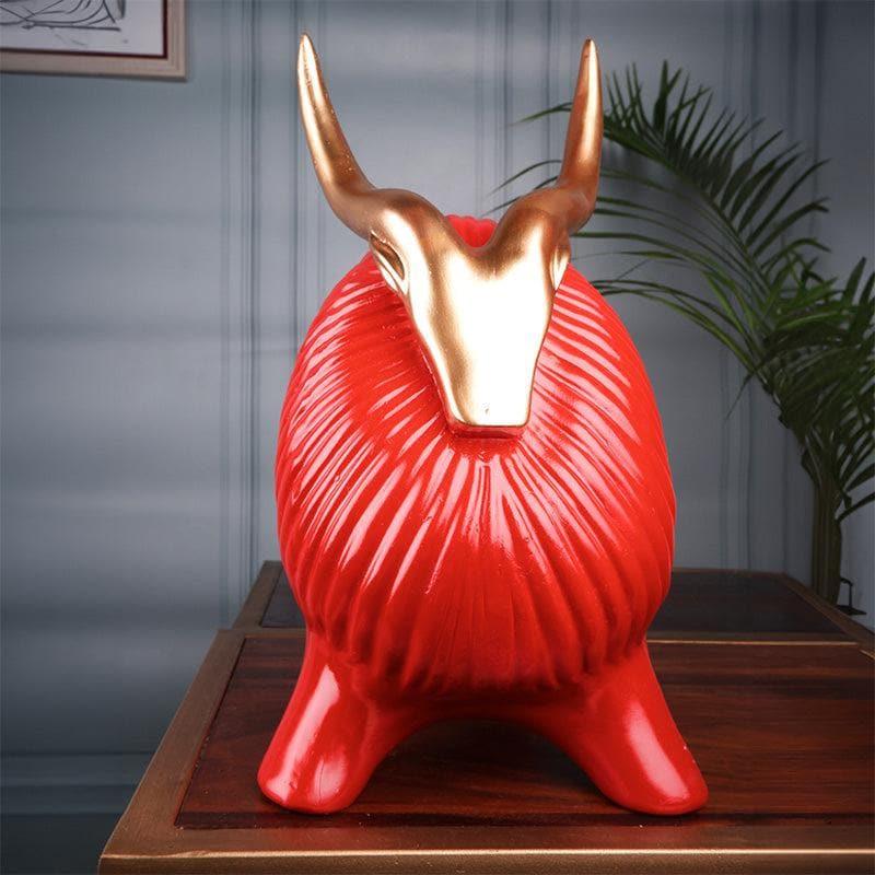 Buy Glumpy The Yak Showpiece - Red Showpieces from Vaaree