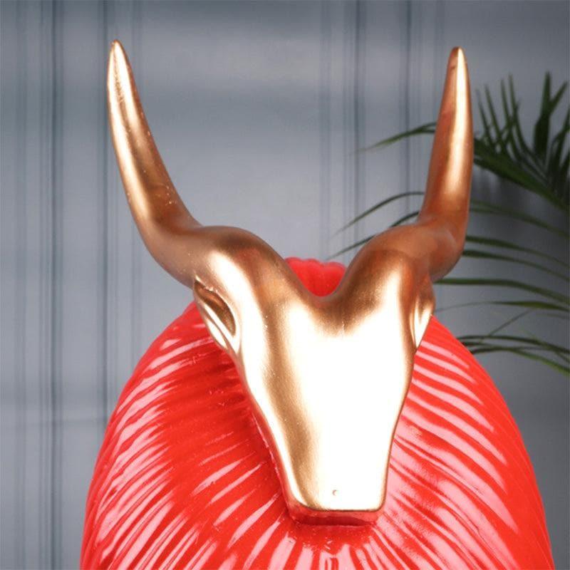 Buy Glumpy The Yak Showpiece - Red Showpieces from Vaaree