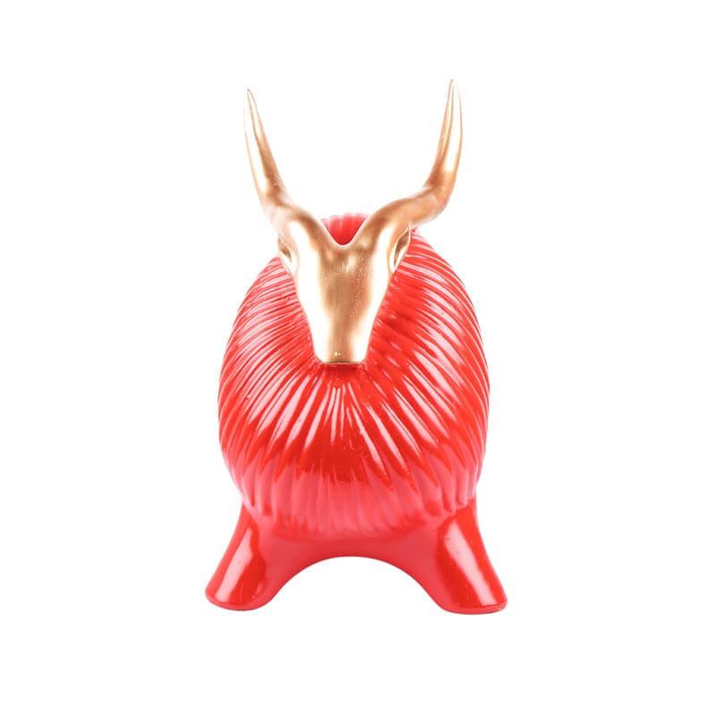 Buy Glumpy The Yak Showpiece - Red Showpieces from Vaaree