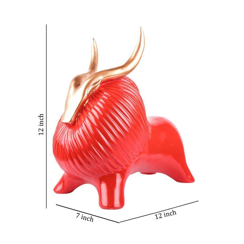 Buy Glumpy The Yak Showpiece - Red Showpieces from Vaaree