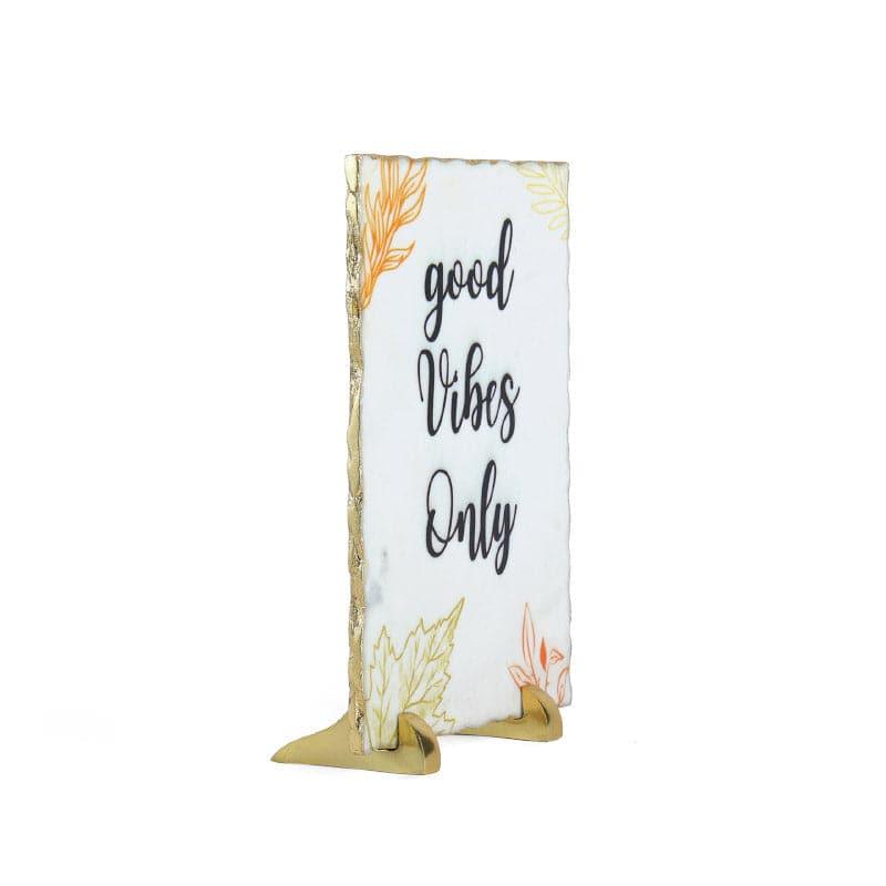 Buy Good Vibes Only Leafy Table Accent Showpiece from Vaaree