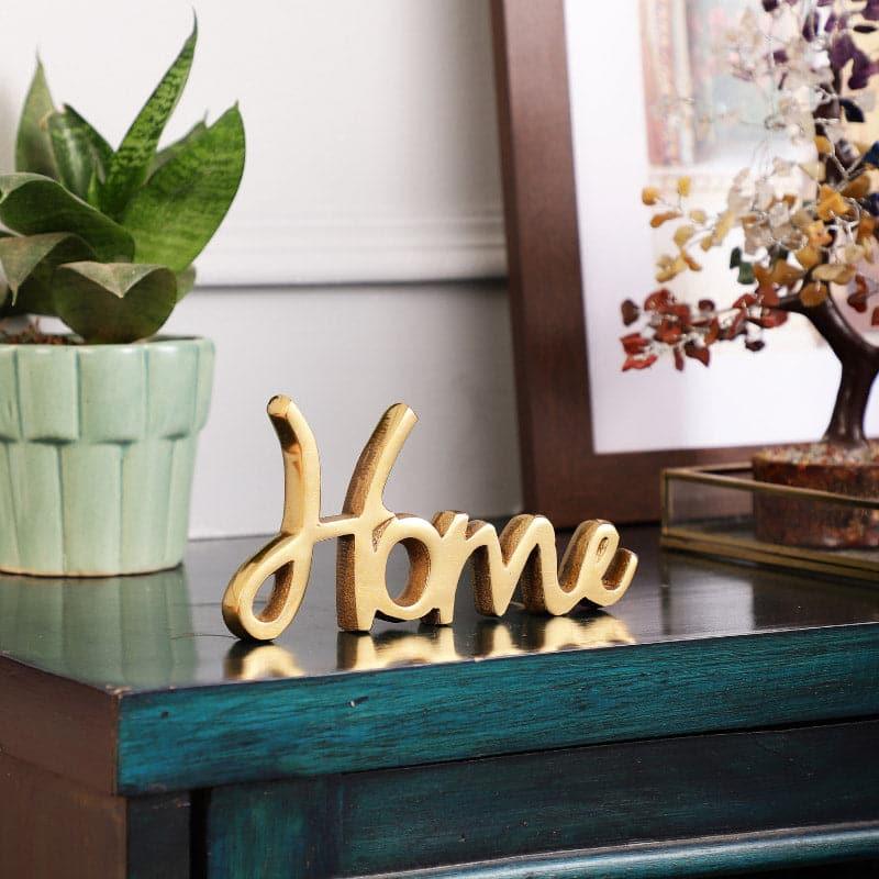 Buy Home Happiness Typography Showpiece - Gold Showpieces from Vaaree