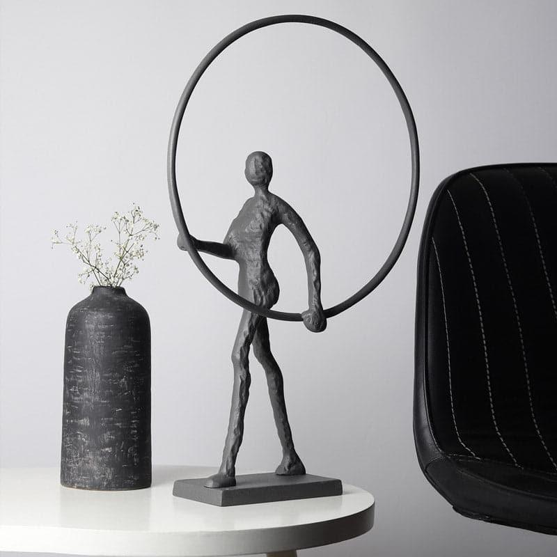 Buy Hoop Struck Showpiece - Grey Showpieces from Vaaree