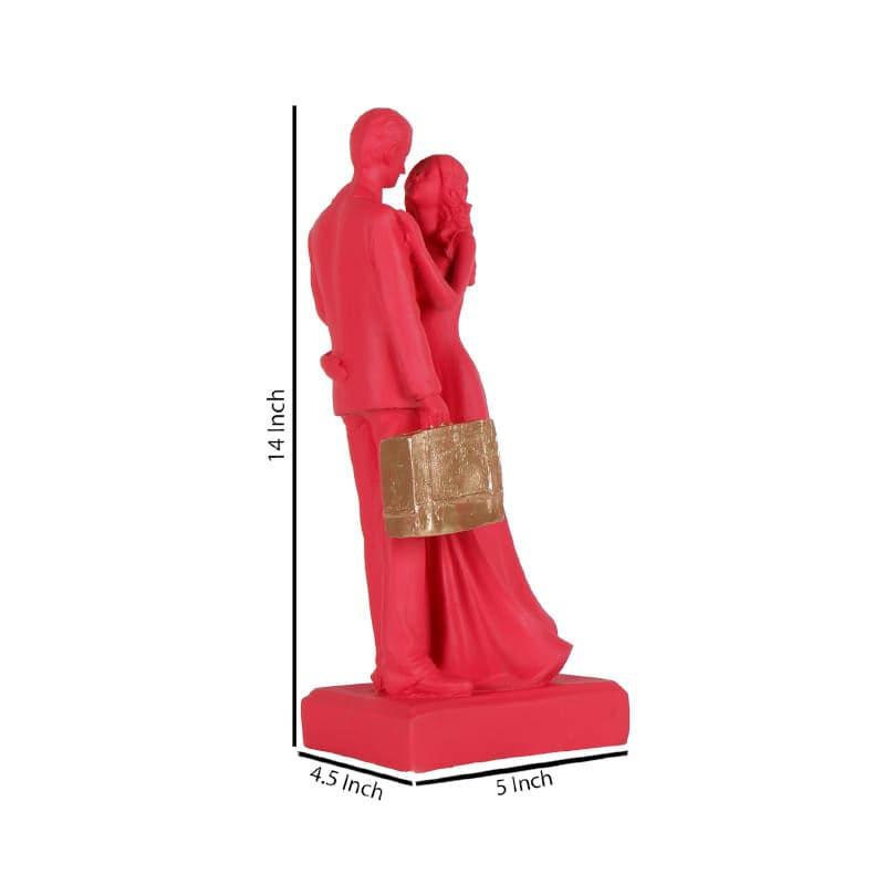 Buy It's The Moment Couple Showpiece - Pink Showpieces from Vaaree