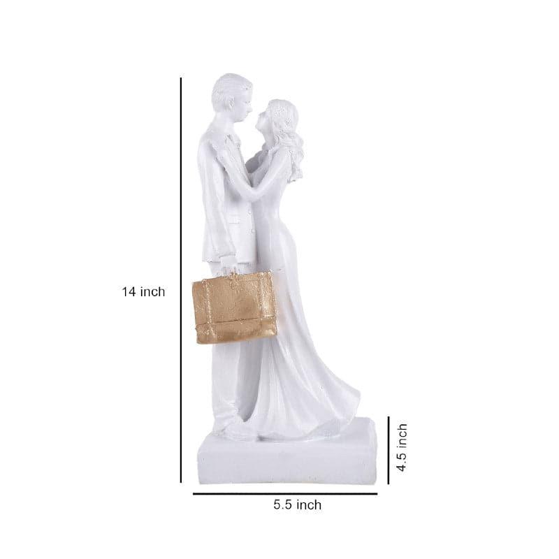 Buy It's The Moment Couple Showpiece - White Showpieces from Vaaree