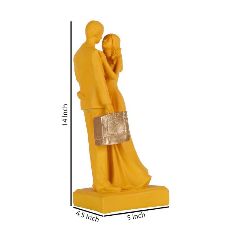 Buy It's The Moment Couple Showpiece - Yellow Showpieces from Vaaree