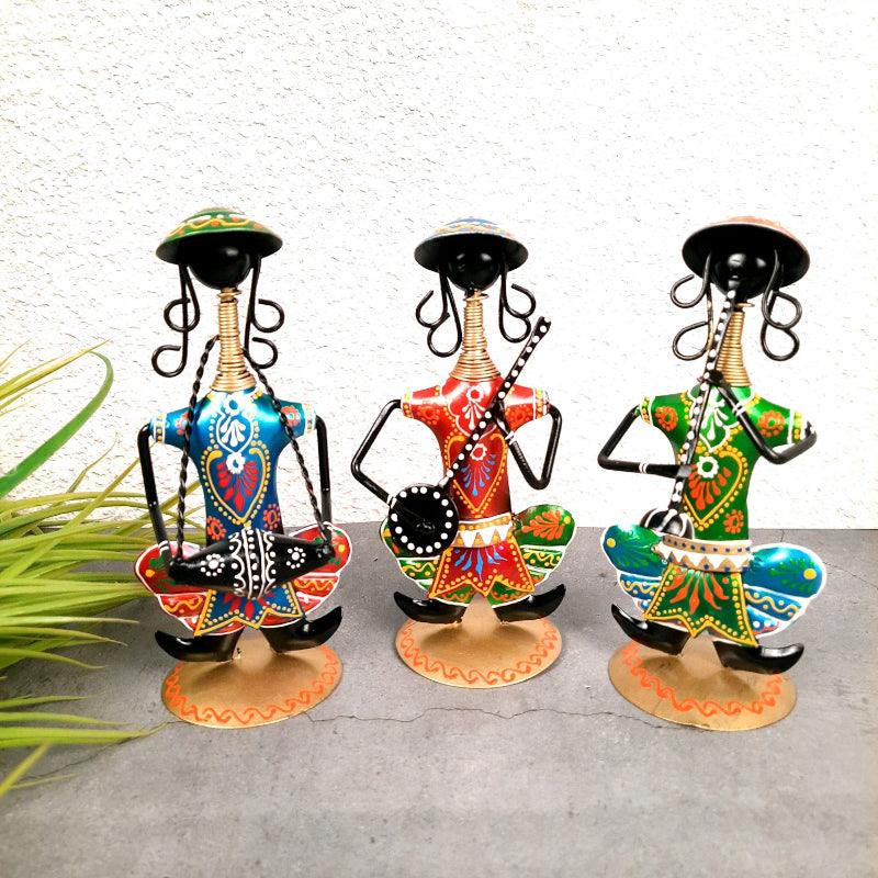 Buy Jimava Tribal Musical Showpiece - Set Of Three Showpieces from Vaaree