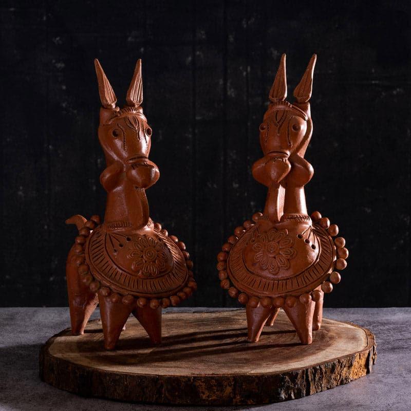 Buy Kathakali Horse Showpiece - Set Of Two Showpieces from Vaaree