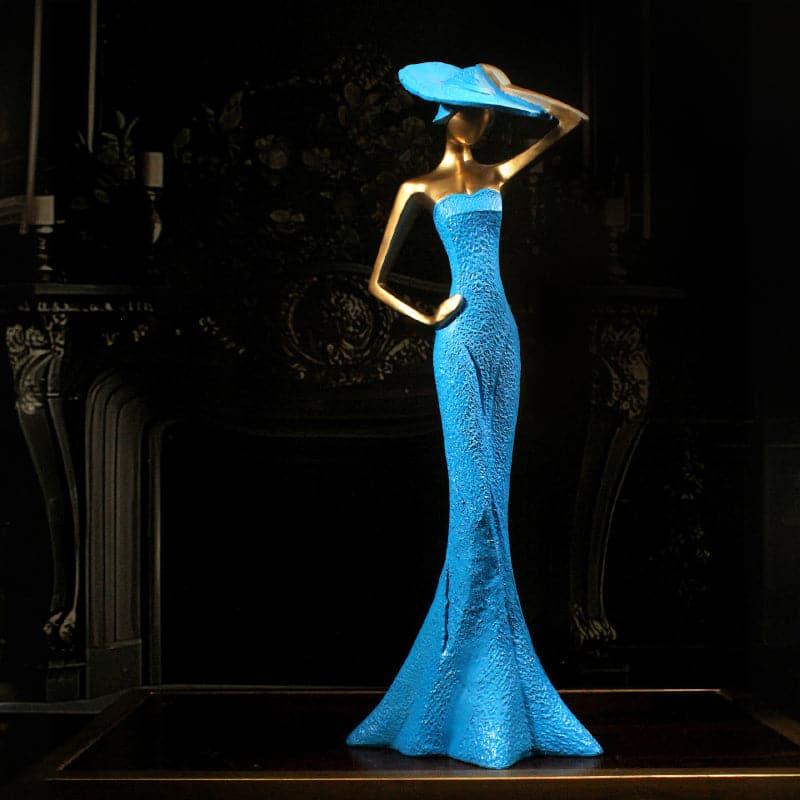 Buy Lady Pose Showpiece - Blue Showpieces from Vaaree