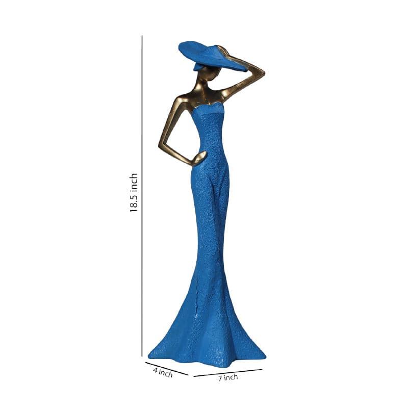 Buy Lady Pose Showpiece - Blue Showpieces from Vaaree