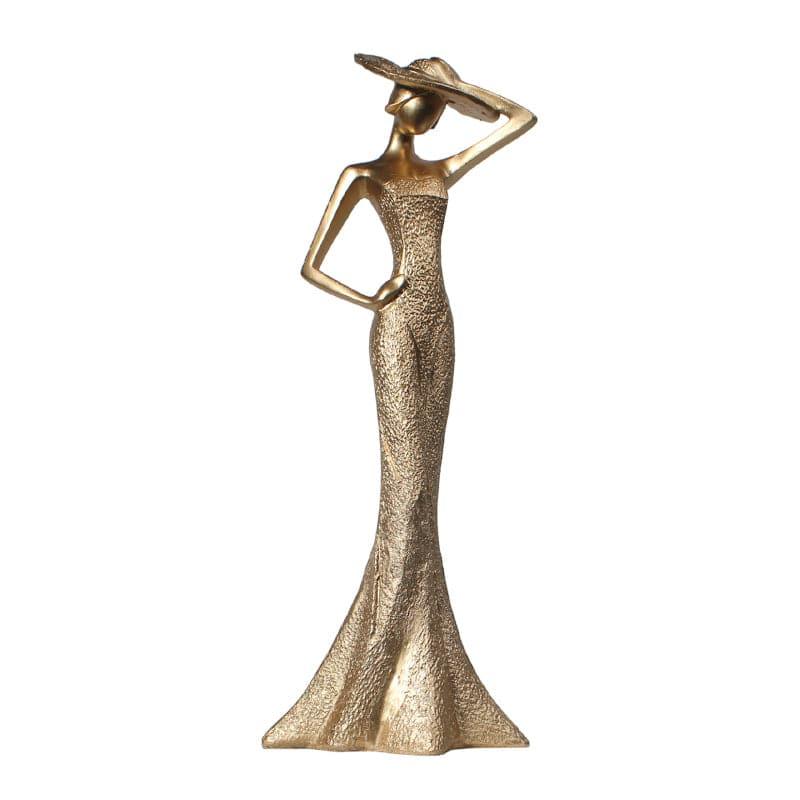 Buy Lady Pose Showpiece - Golden Showpieces from Vaaree