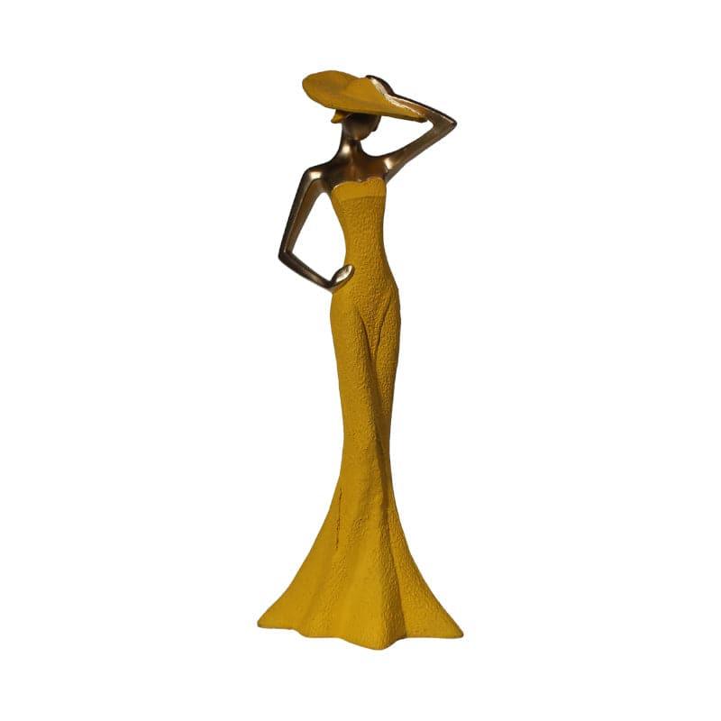 Buy Lady Pose Showpiece - Yellow Showpieces from Vaaree