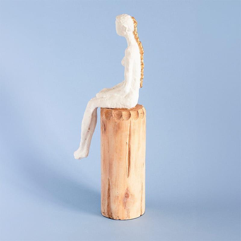 Showpieces - Lost in Thought Lady Wooden Showpiece