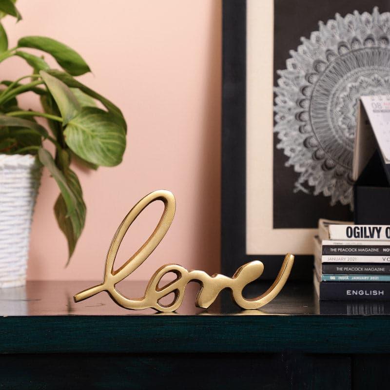 Buy Love Lore Typography Showpiece - Gold Showpiece from Vaaree