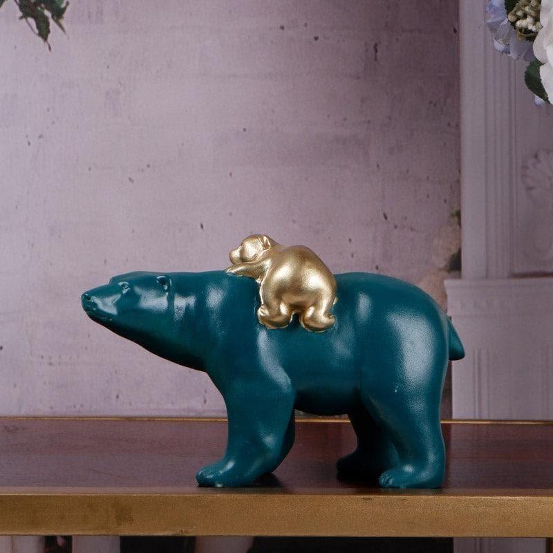 Buy Mama Bear Showpiece - Green & Gold Showpieces from Vaaree