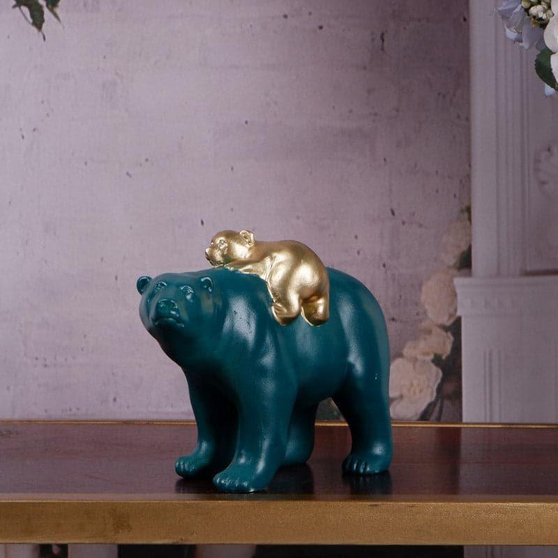 Buy Mama Bear Showpiece - Green & Gold Showpieces from Vaaree