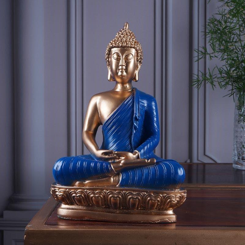 Buy Mangala Buddha Showpiece - Blue Showpieces from Vaaree