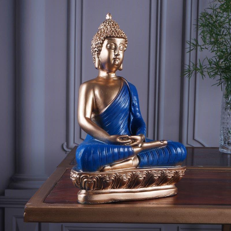 Buy Mangala Buddha Showpiece - Blue Showpieces from Vaaree