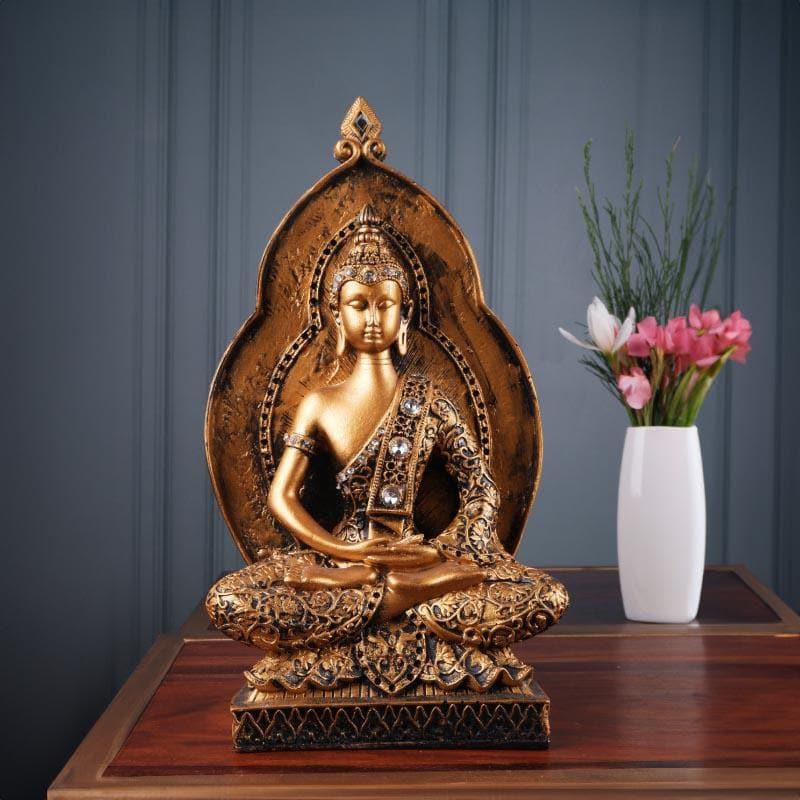 Showpieces - Meditating Buddha Halo Showpiece