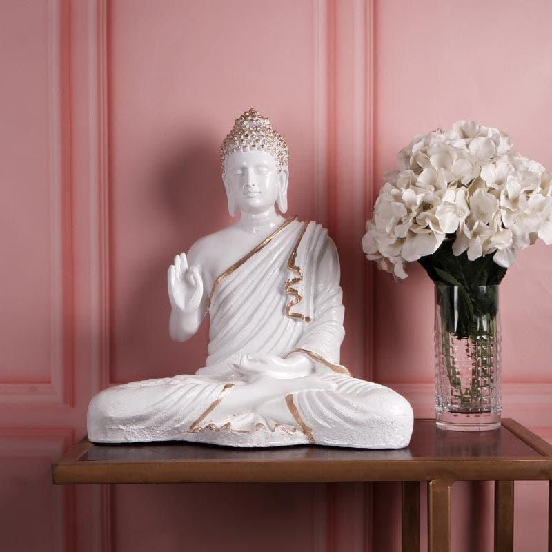 Buy Meditative Aura Buddha Showpiece - White Showpieces from Vaaree