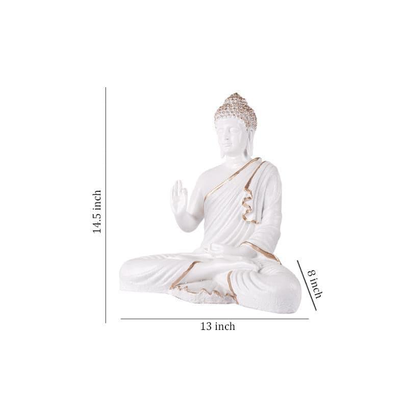 Buy Meditative Aura Buddha Showpiece - White Showpieces from Vaaree