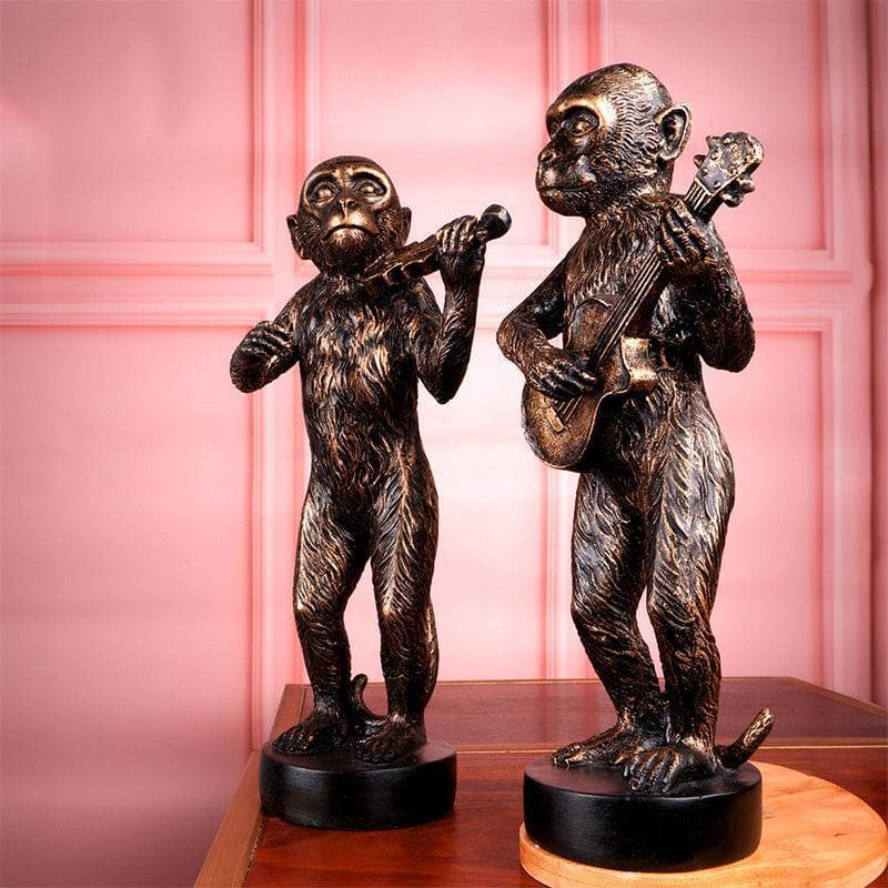 Buy Monkey Musical Showpiece - Set Of Two Showpieces from Vaaree