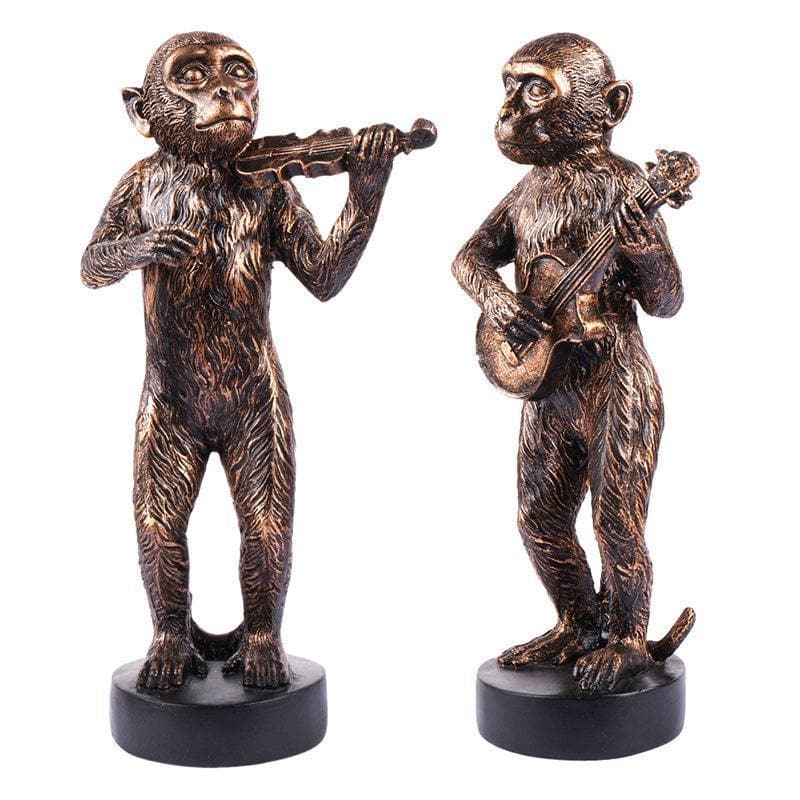 Buy Monkey Musical Showpiece - Set Of Two Showpieces from Vaaree