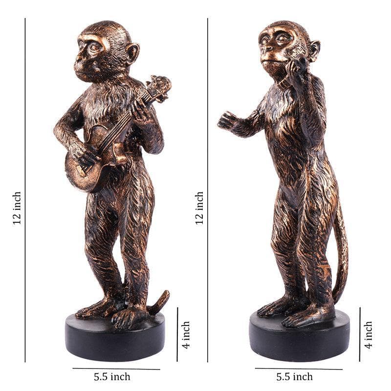 Buy Monkey Musical Showpiece - Set Of Two Showpieces from Vaaree