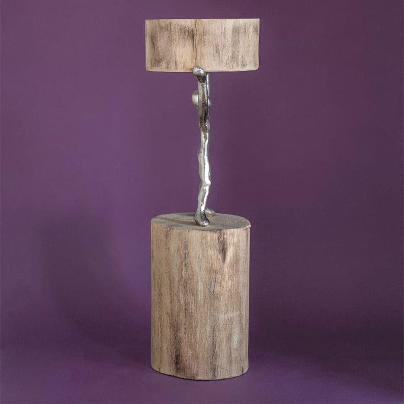 Buy Showpieces - Orion Wood Men Candle Stand - Medium at Vaaree online