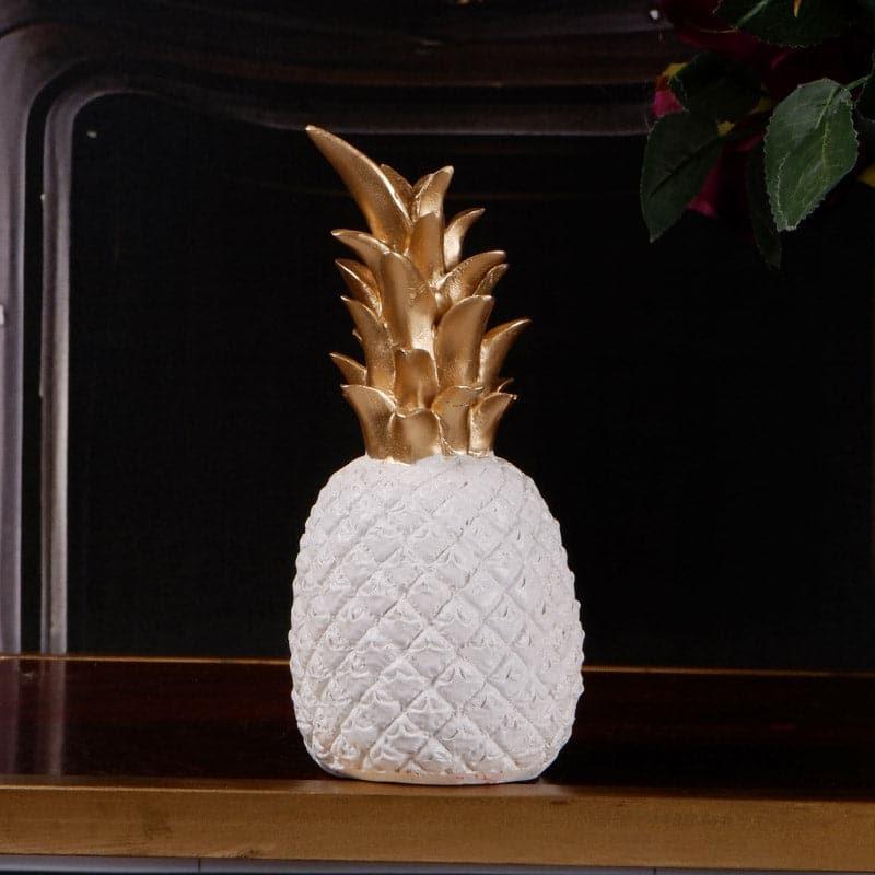 Showpieces - Pineapple Poly Showpiece - White & Gold