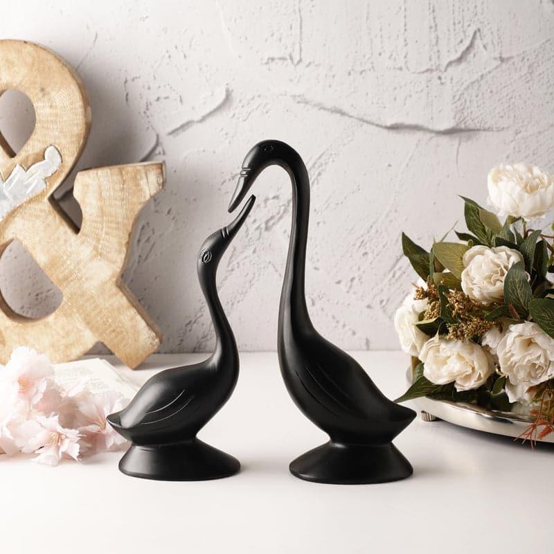 Buy Priva Swan Mate Showpiece (Black) - Set Of Two Showpiece from Vaaree