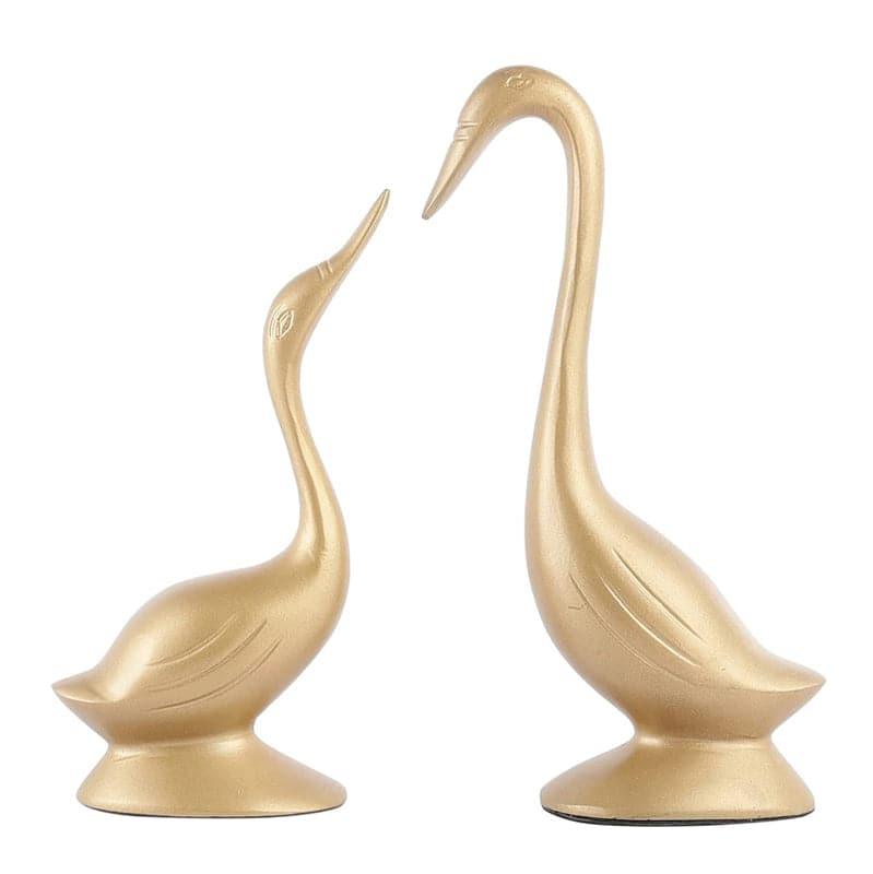 Showpieces - Priva Swan Mate Showpiece (Gold) - Set Of Two