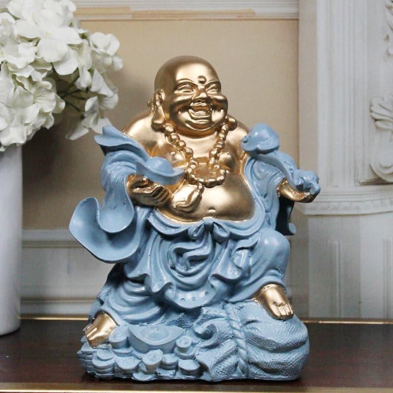 Buy Prosper Play Laughing Buddha Showpiece - Blue Showpieces from Vaaree