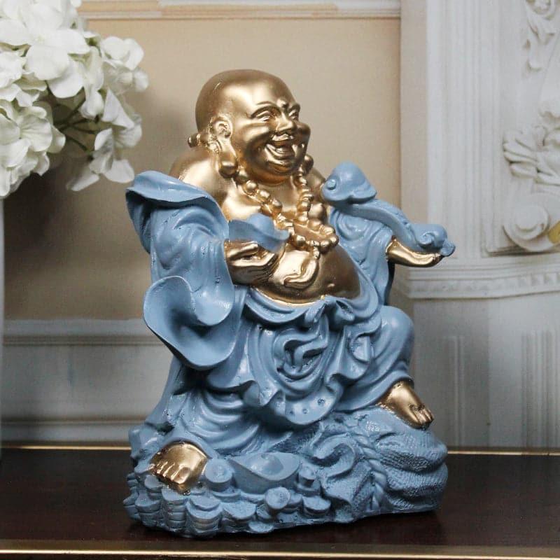 Buy Prosper Play Laughing Buddha Showpiece - Blue Showpieces from Vaaree