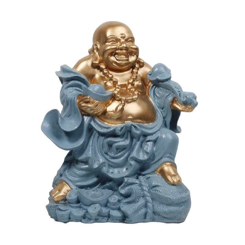 Buy Prosper Play Laughing Buddha Showpiece - Blue Showpieces from Vaaree