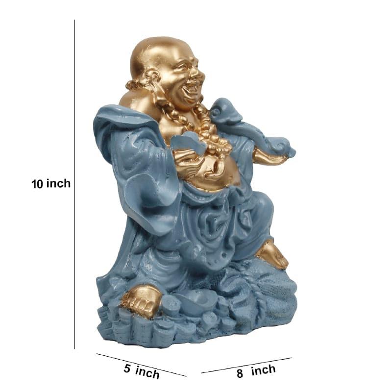 Buy Prosper Play Laughing Buddha Showpiece - Blue Showpieces from Vaaree