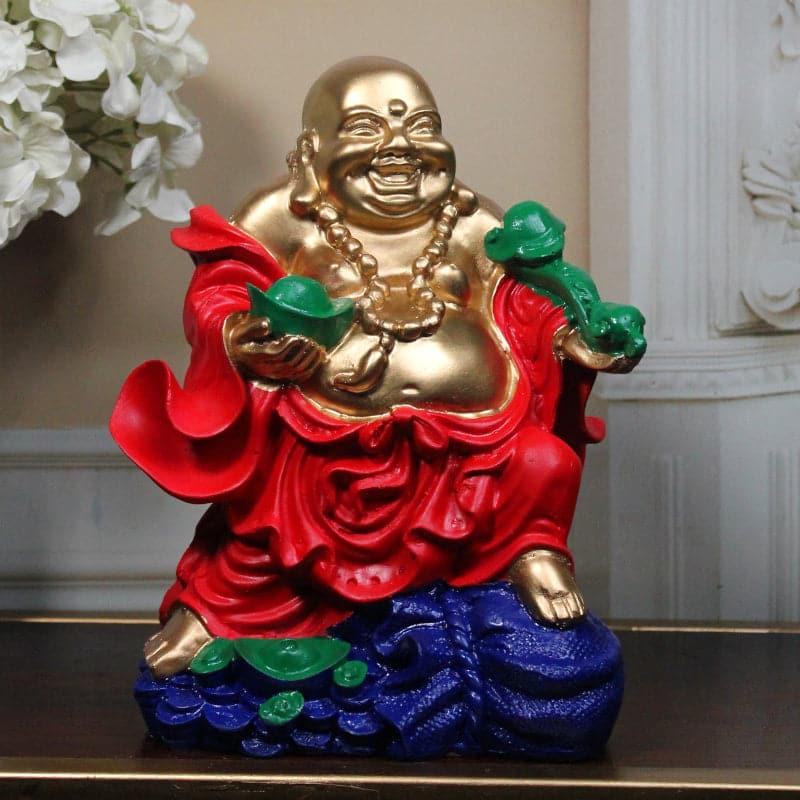 Buy Prosper Play Laughing Buddha Showpiece - Red Showpieces from Vaaree