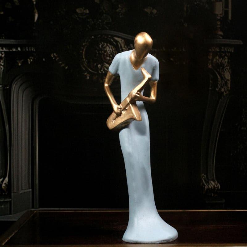 Buy Saxophone Symphony Showpiece - Blue Showpieces from Vaaree