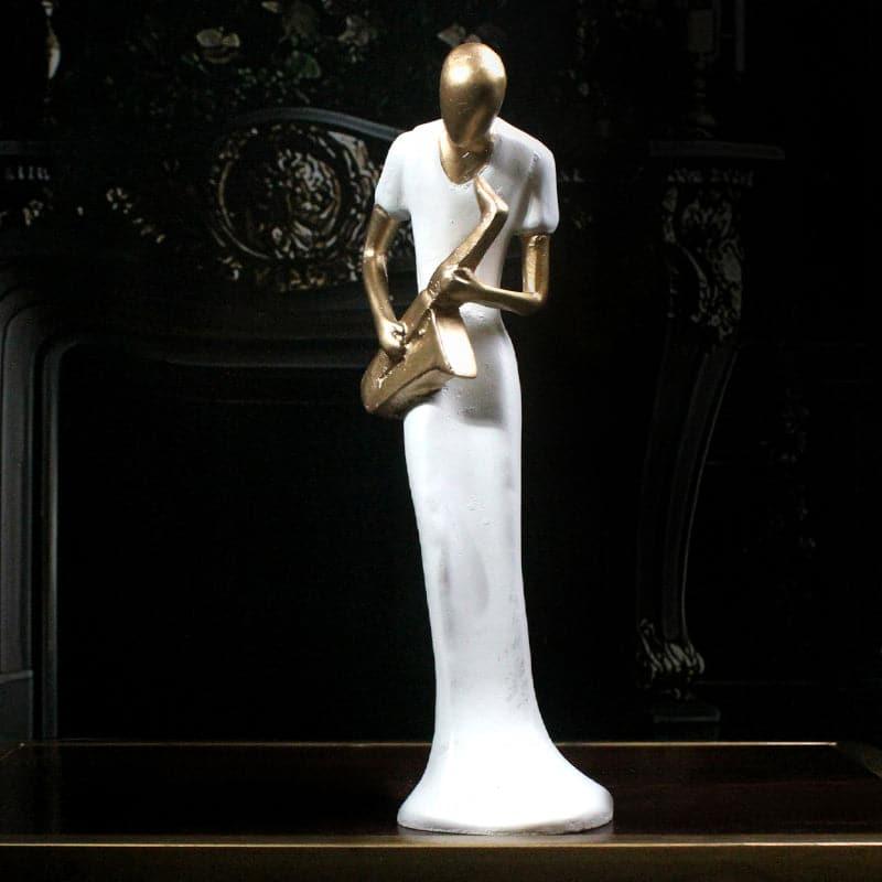 Buy Saxophone Symphony Showpiece - White Showpieces from Vaaree