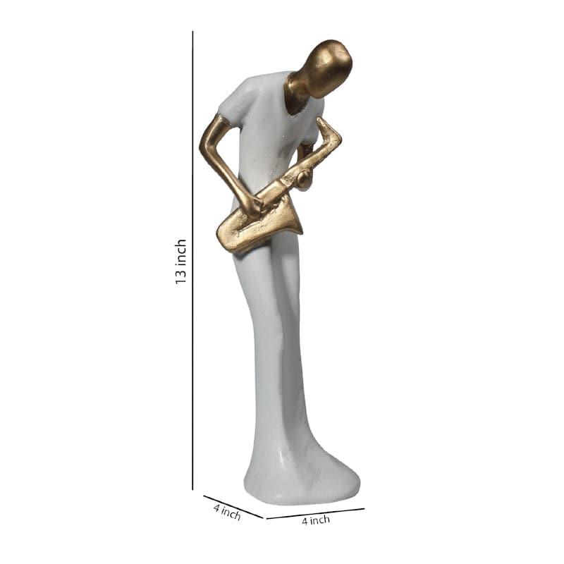 Buy Saxophone Symphony Showpiece - White Showpieces from Vaaree